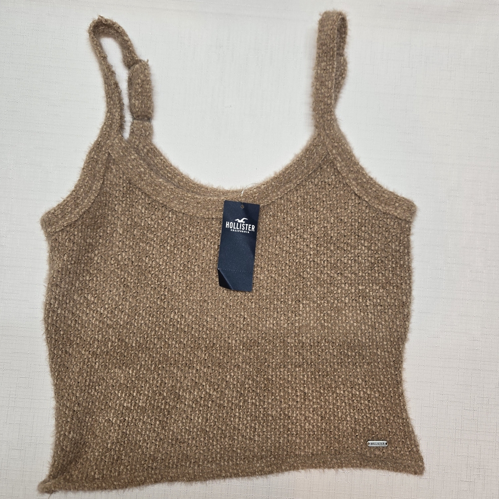 Hollister Taupe Brown Fuzzy Knit Camisole